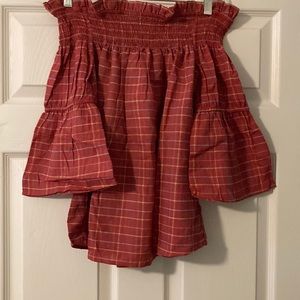 Off the Shoulder Stripe Print Top